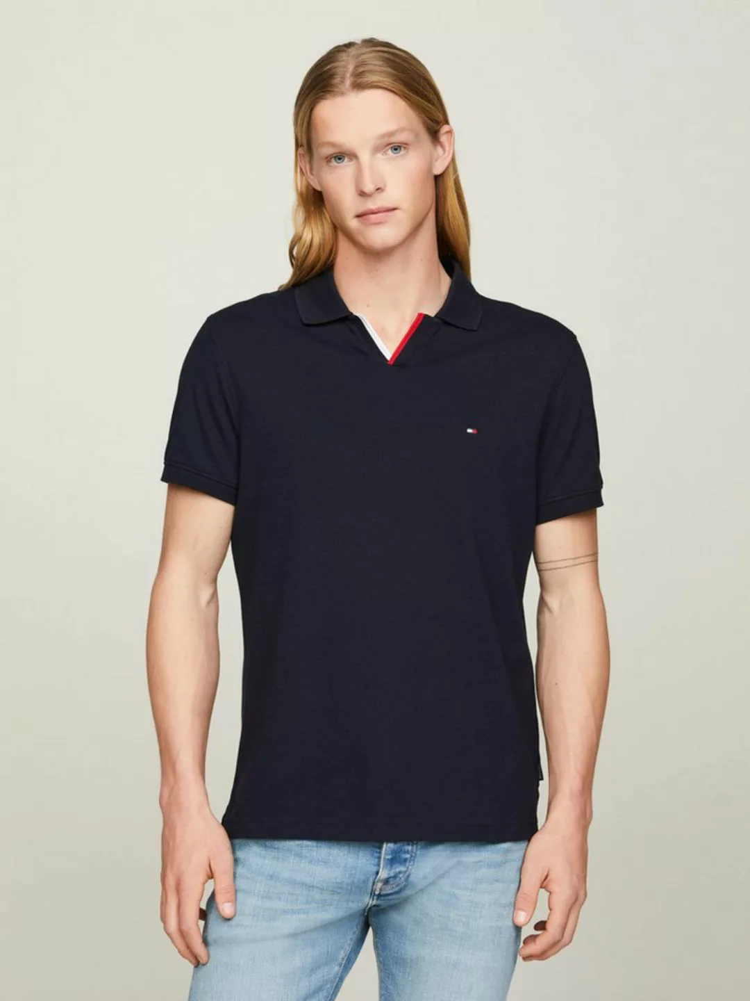 Tommy Hilfiger Poloshirt RWB TIPPED V COLLAR REG POLO günstig online kaufen