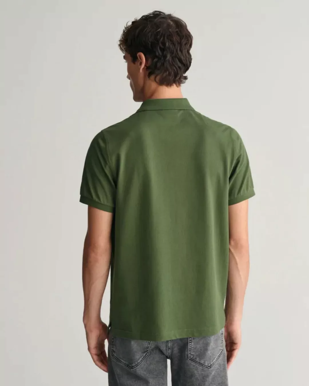 Gant Shield Piqué Poloshirt Dunkelgrün - Größe M günstig online kaufen
