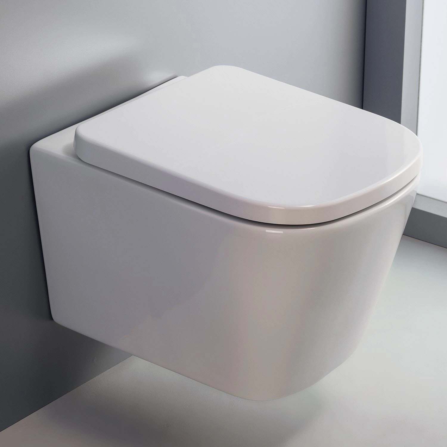 Kronenbach Wand-WC Cube kompakt Spülrandlos Weiß ohne WC-Sitz günstig online kaufen