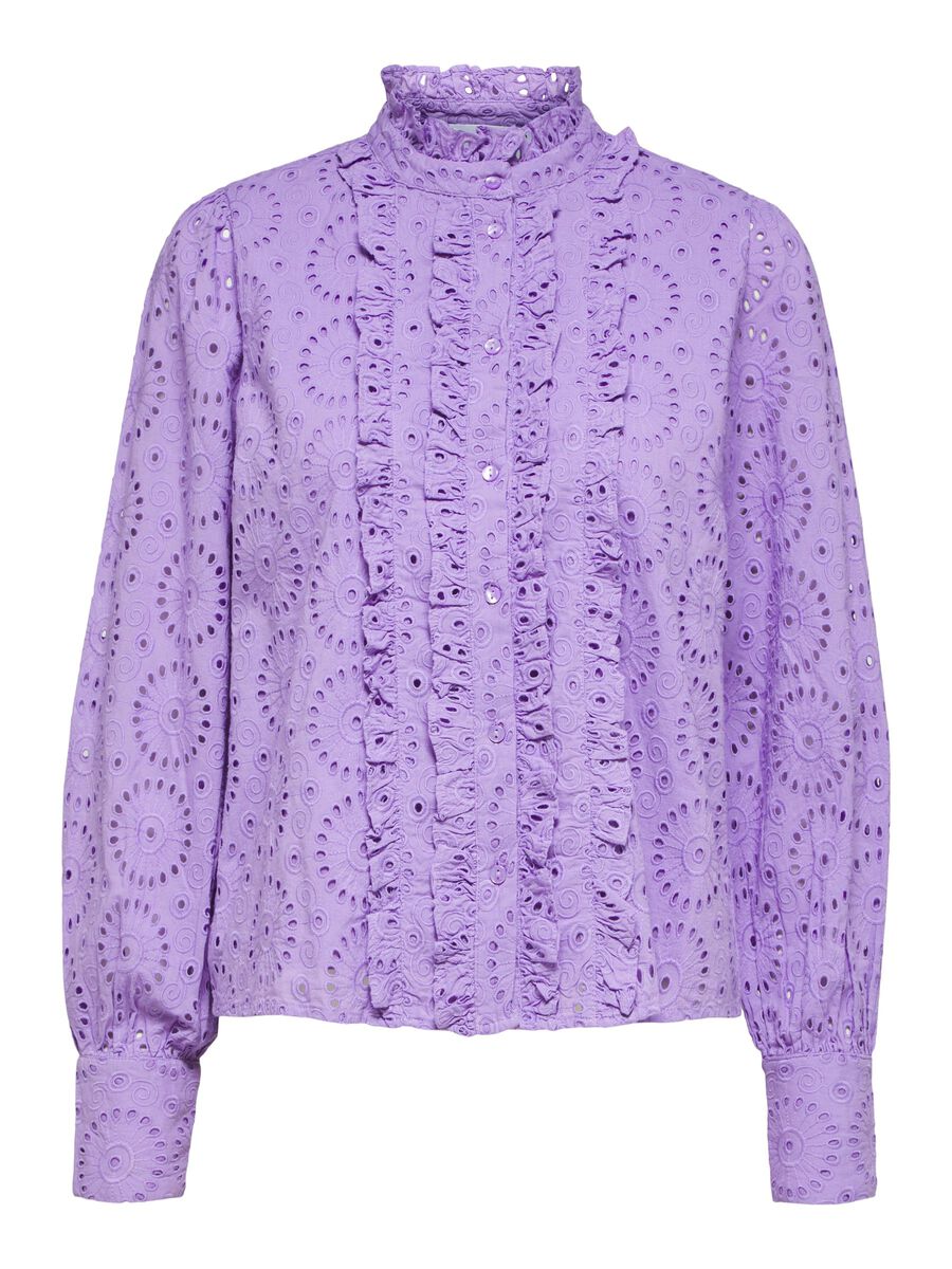 SELECTED Lochstickerei Hemd Damen Violett günstig online kaufen