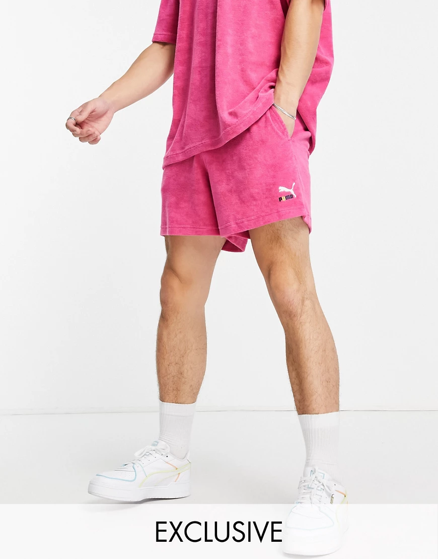 Puma – Skate – Frottee-Shorts in Rosa, exklusiv bei ASOS günstig online kaufen