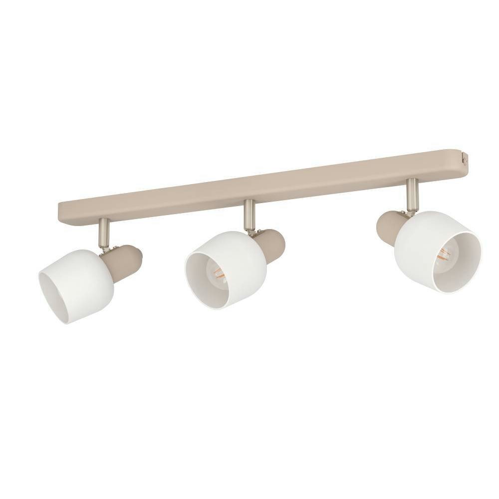 Deckenstrahler Corato, Länge 52 cm, sand/nickel/opal, 3-flg. günstig online kaufen