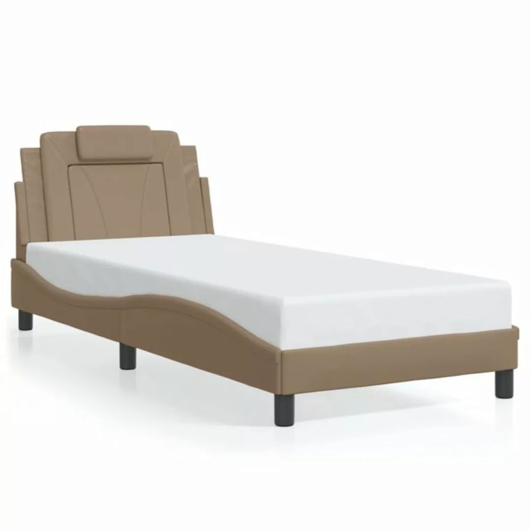 vidaXL Bett Bettgestell mit Kopfteil Cappuccino-Braun 80x200 cm Kunstleder günstig online kaufen