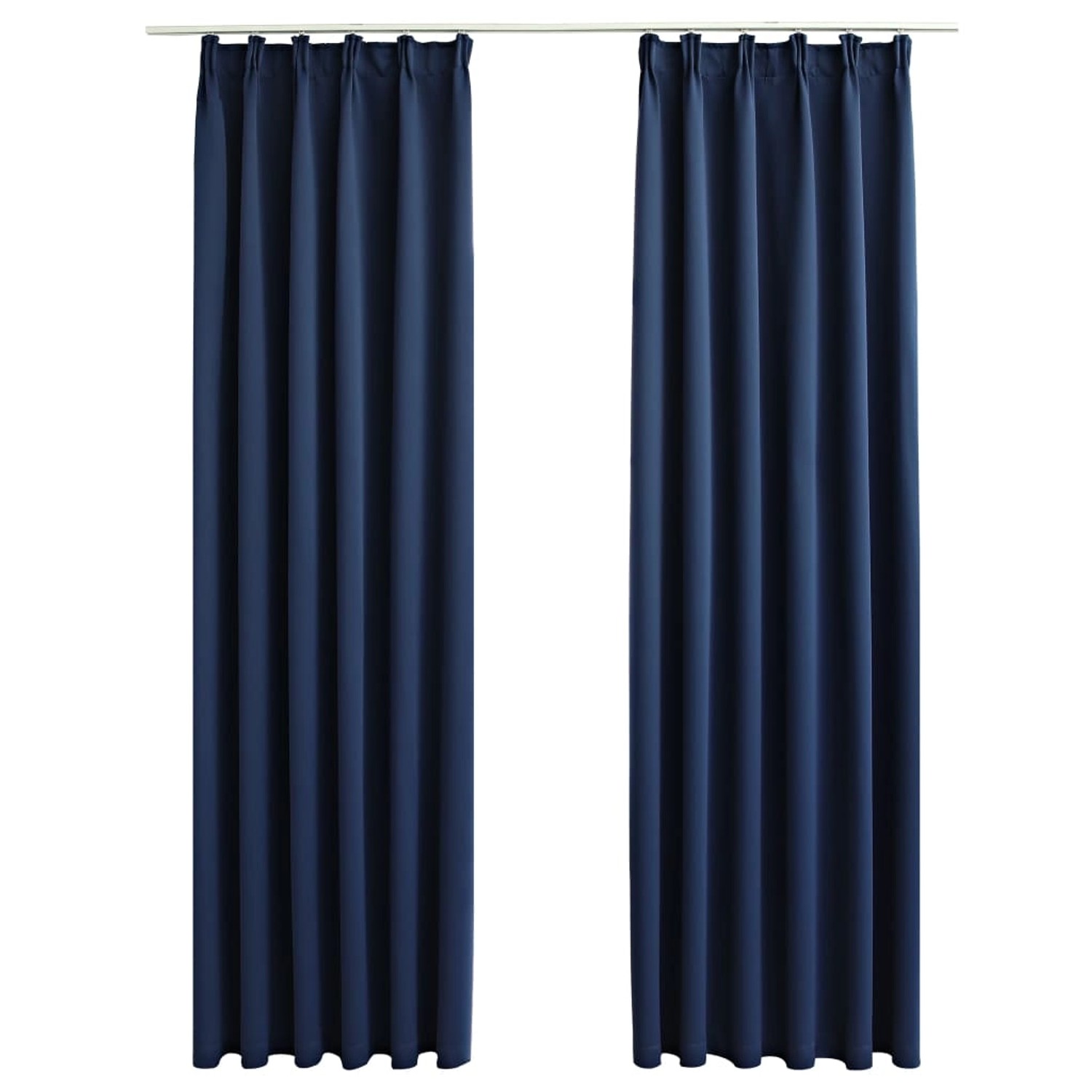 vidaXL Verdunkelungsvorhänge mit Haken 2 Stk Blau 140x175cm günstig online kaufen