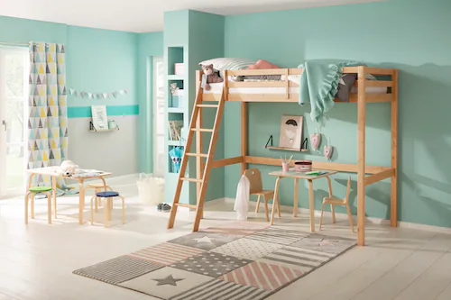 Lüttenhütt Kinderbett "Alpi", Kiefernholz, Inklusive Leiter und Lattenrost, günstig online kaufen