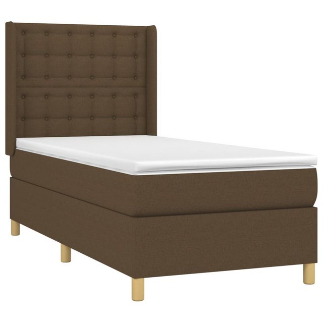 vidaXL Boxspringbett mit Matratze Dunkelbraun 90x200 cm Stoff1396457 günstig online kaufen