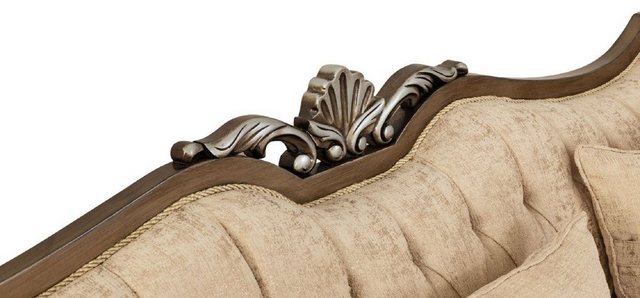 Casa Padrino Sofa Luxus Barock Sofa Beige / Gold / Braun / Silber - Wohnzim günstig online kaufen