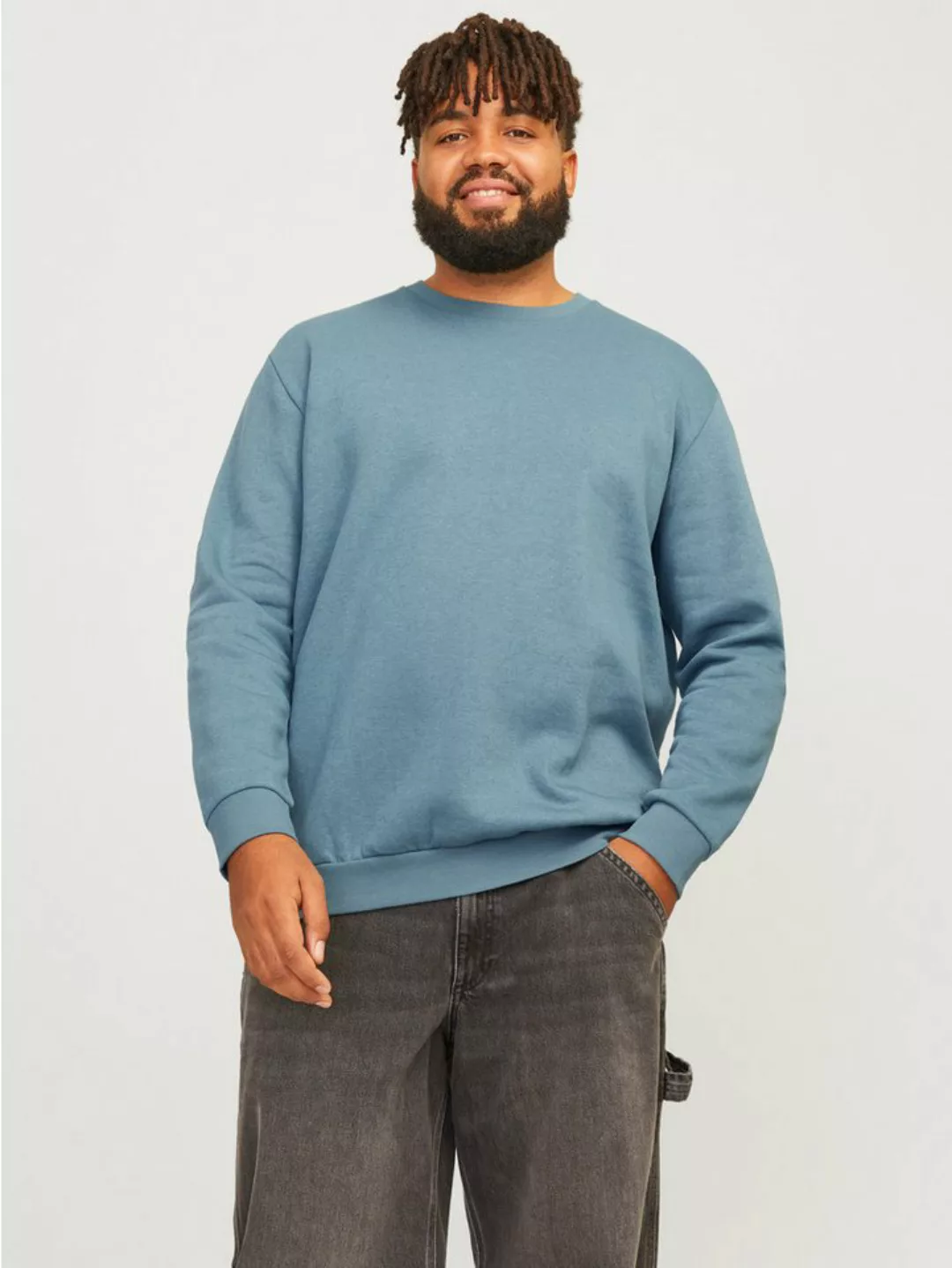 Jack & Jones PlusSize Sweatshirt JJEBRADLEY SWEAT CREW NOOS PLS mit Rippbün günstig online kaufen