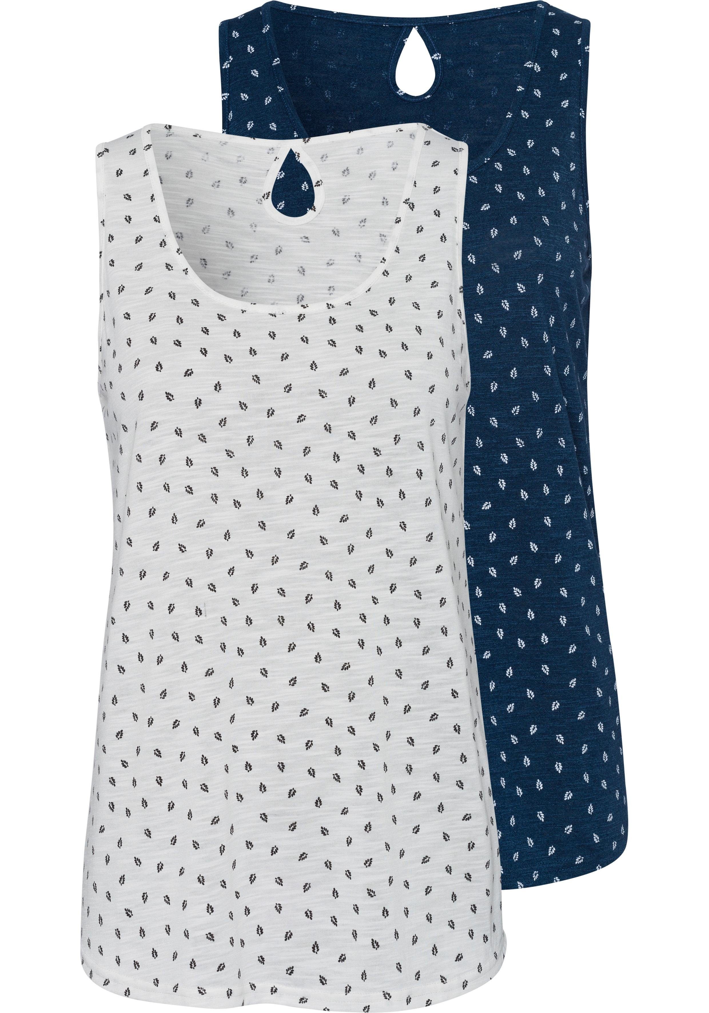 LASCANA Shirttop (2er-Pack) mit süßem Blätter-Druck günstig online kaufen