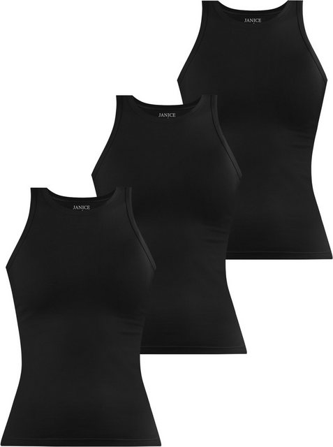 Janice Tanktop 3 x Damen Top hochgeschlossen Nauta Trägetop aus Baumwolle günstig online kaufen