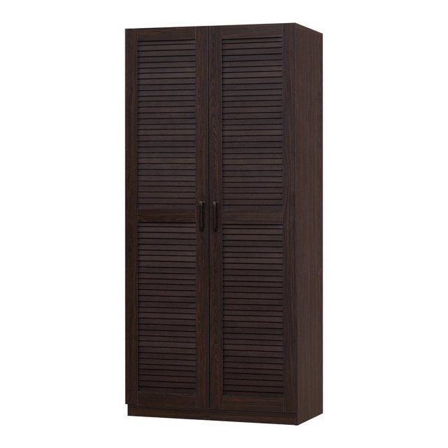 en.casa Kleiderschrank »Finning« 1 Stange, 1 Fach 176x80x52 cm Walnuss, 1 F günstig online kaufen