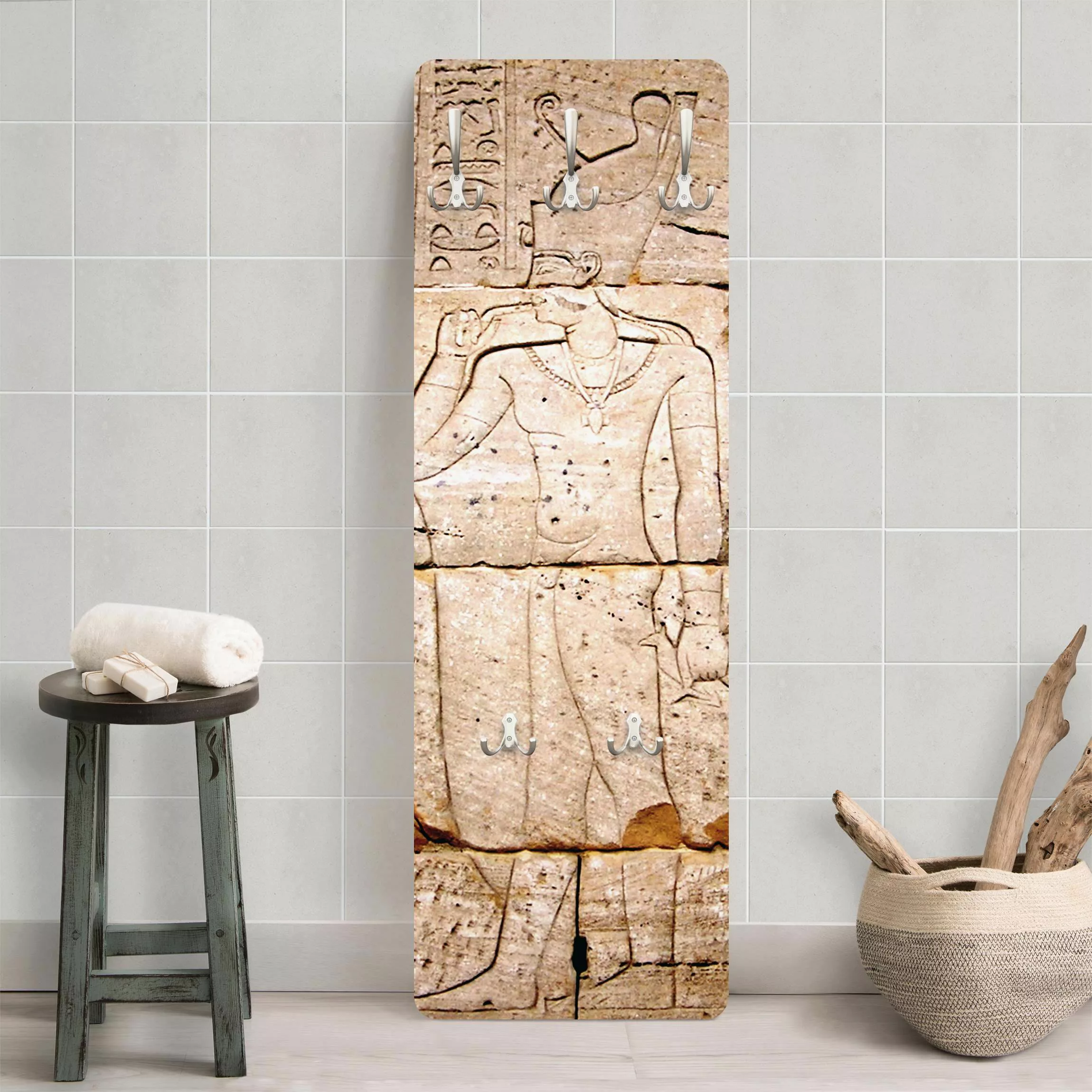 Wandgarderobe Holzpaneel Muster & Textur Egypt Relief günstig online kaufen