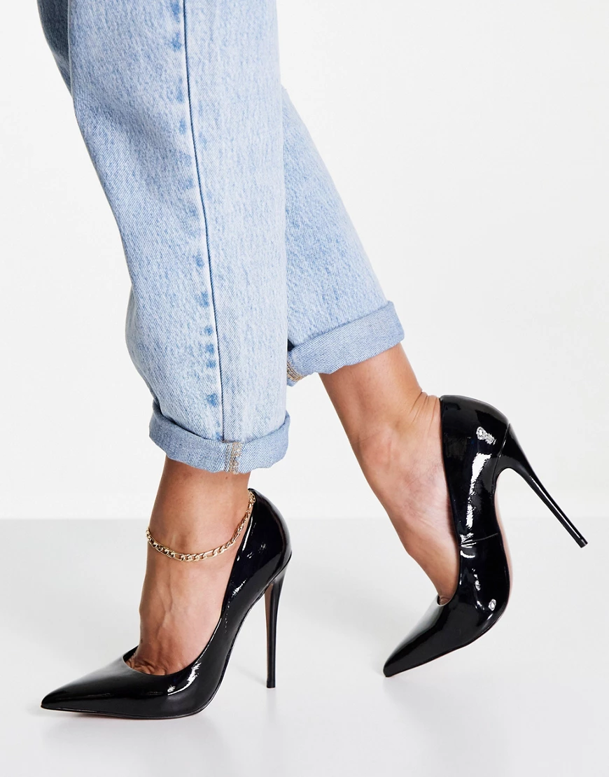 ASOS DESIGN – Passion – Pumps in Schwarz mit Stiletto-Absatz günstig online kaufen