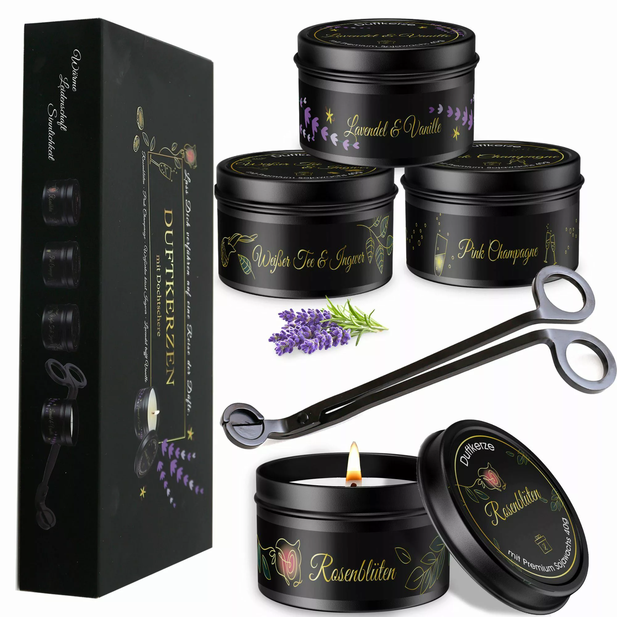 Lucadeau Duftkerze Geburtstagsgeschenk, Geschenkset mit premium günstig online kaufen