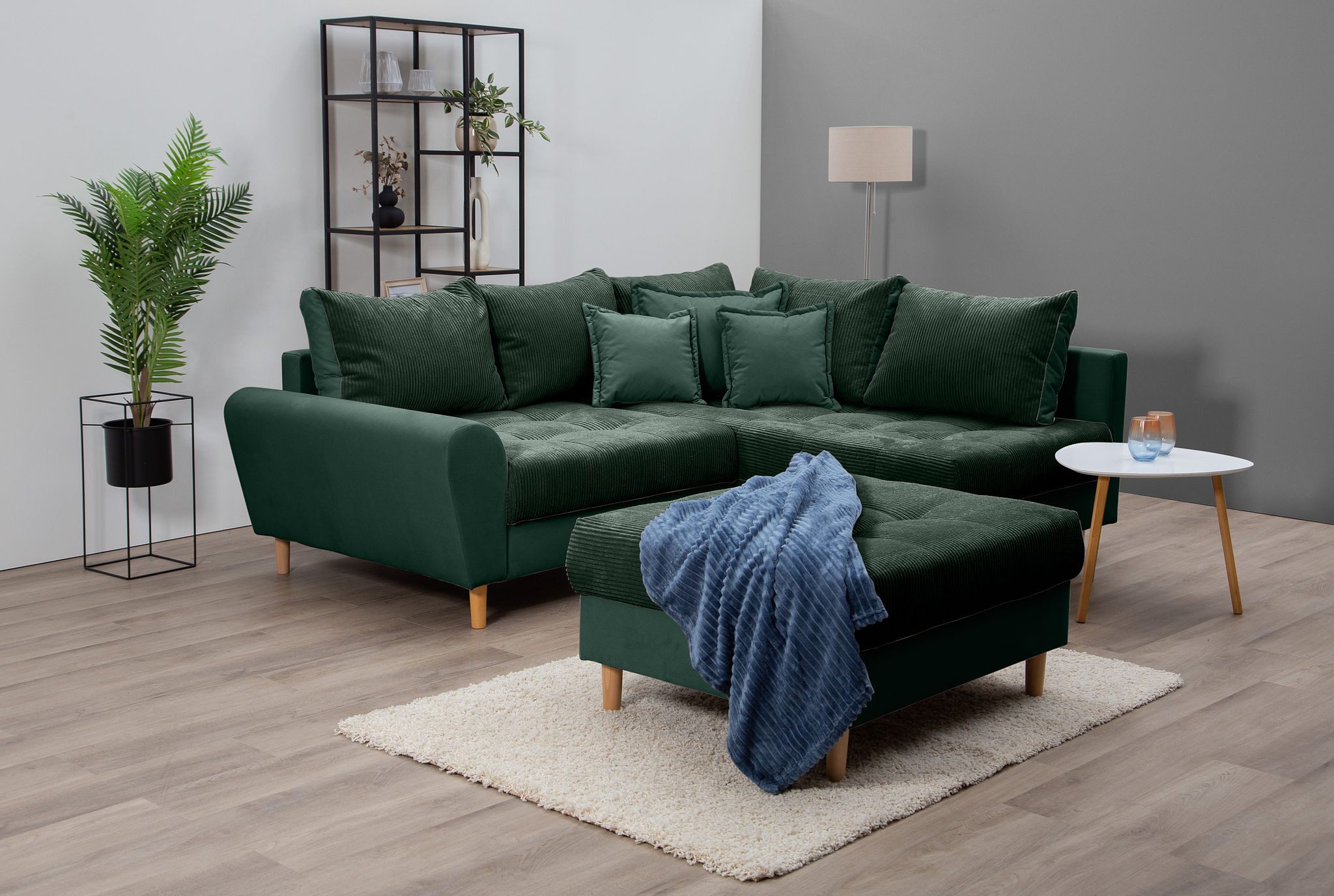 Home affaire Ecksofa "Rice L-Form inkl. Hocker", (Set, mit Hocker), mit Bon günstig online kaufen