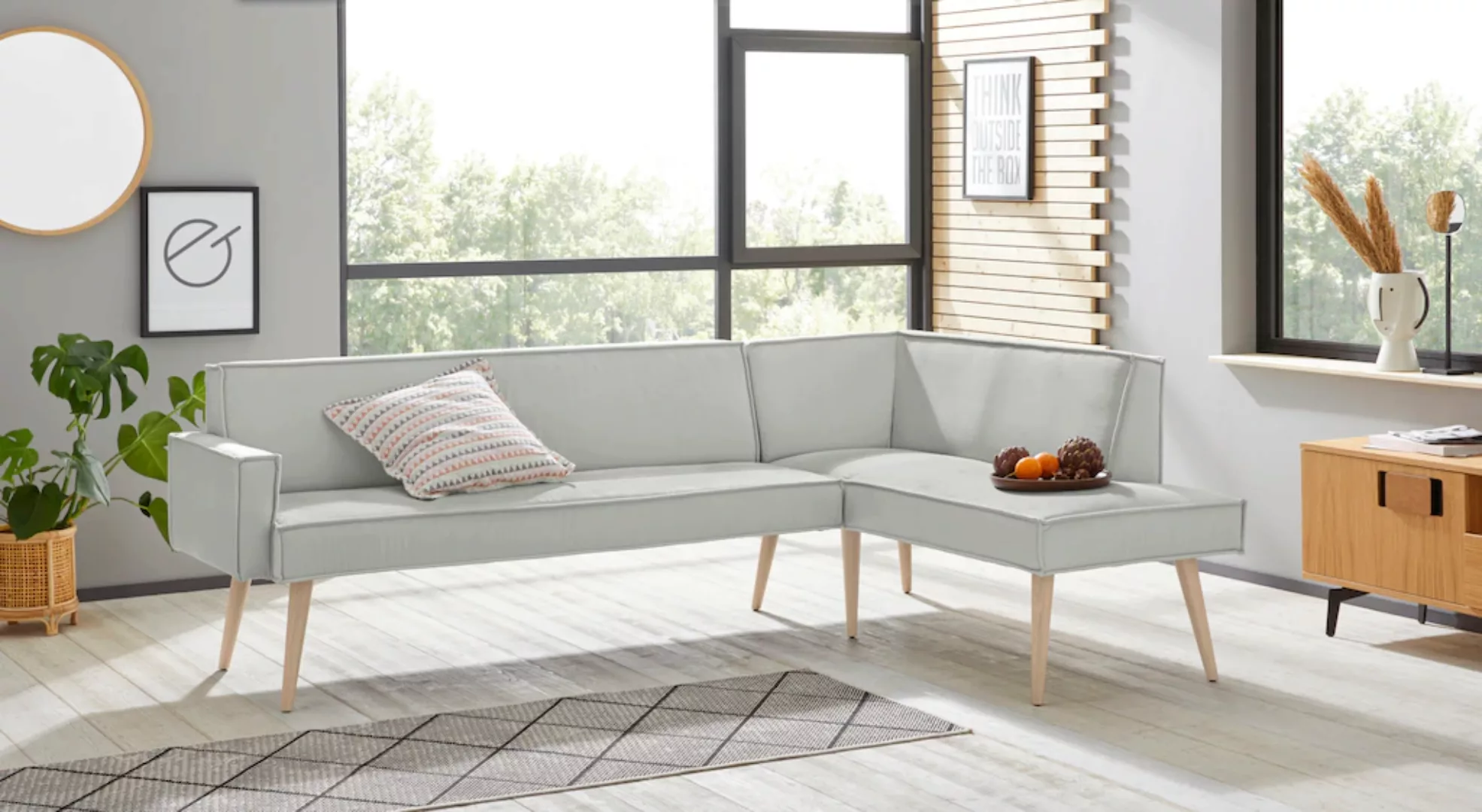 exxpo - sofa fashion Eckbank "Lungo, moderne Kedernaht, bequem und elegant, günstig online kaufen