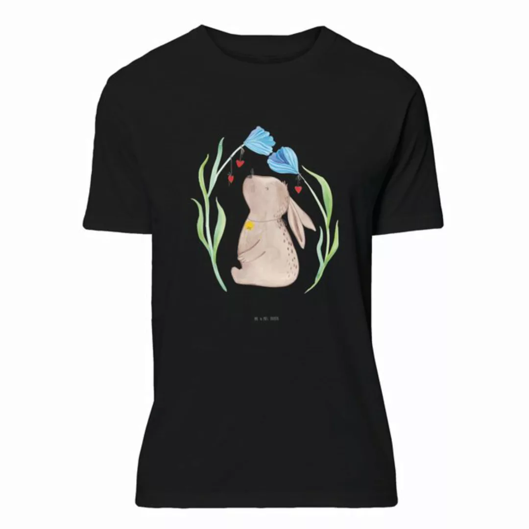 Mr. & Mrs. Panda T-Shirt Hase Blume - Schwarz - Geschenk, Hoffnung, Sprüche günstig online kaufen