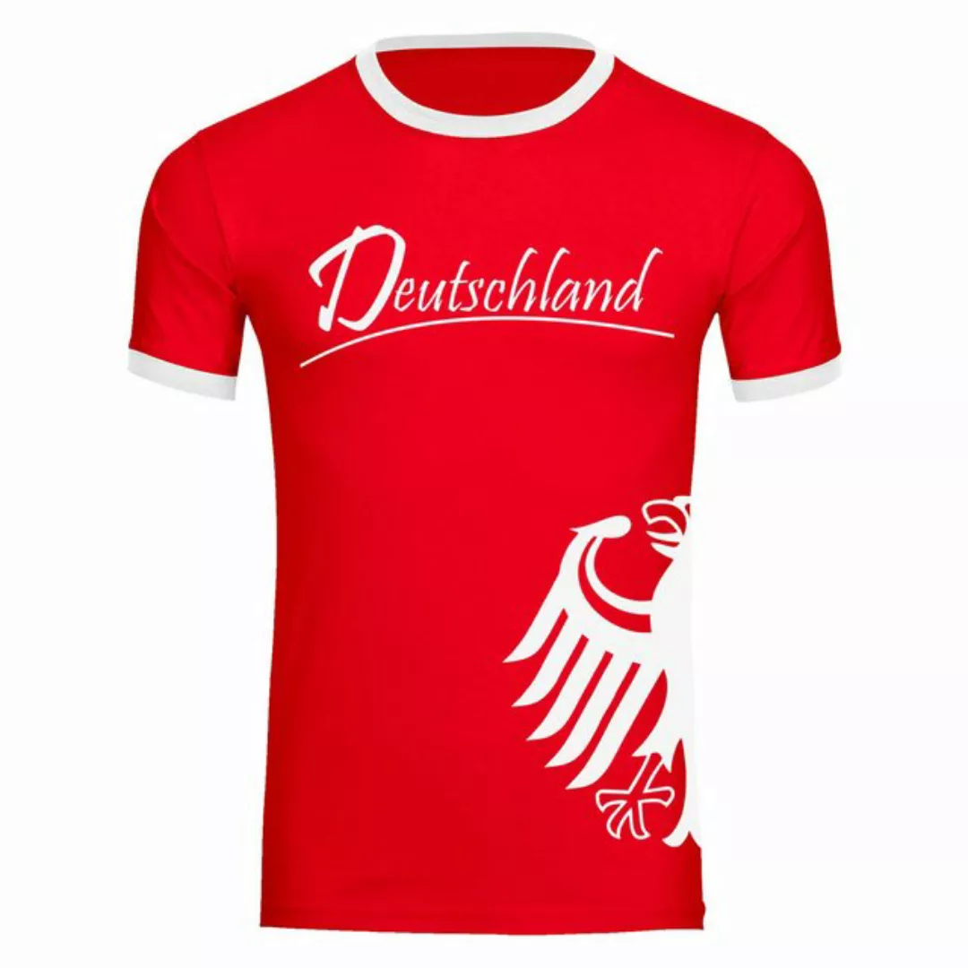 multifanshop T-Shirt Kontrast Deutschland - Adler seitlich - Männer günstig online kaufen