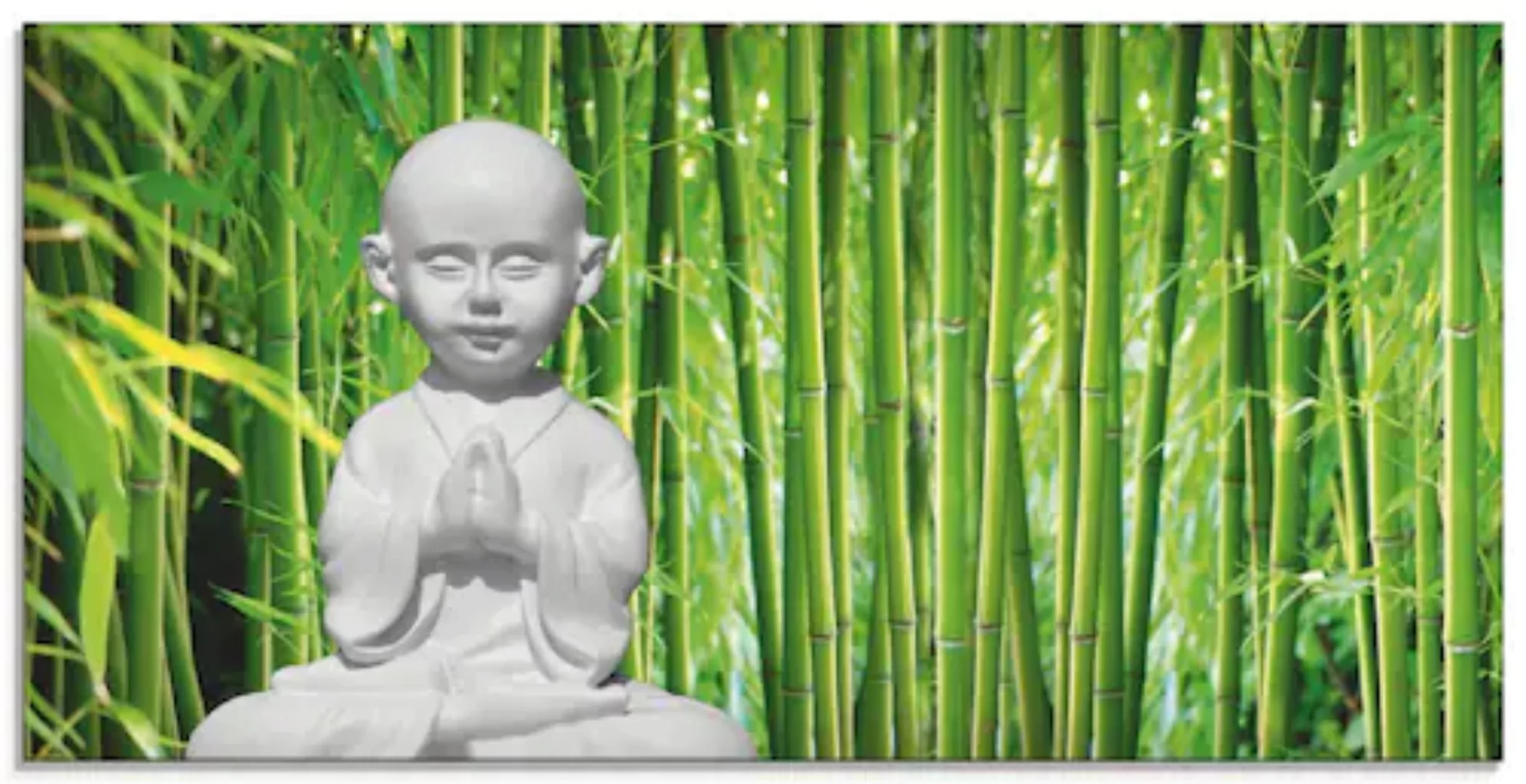 Artland Glasbild "Buddha mit Bambus", Religion, (1 St.), in verschiedenen G günstig online kaufen