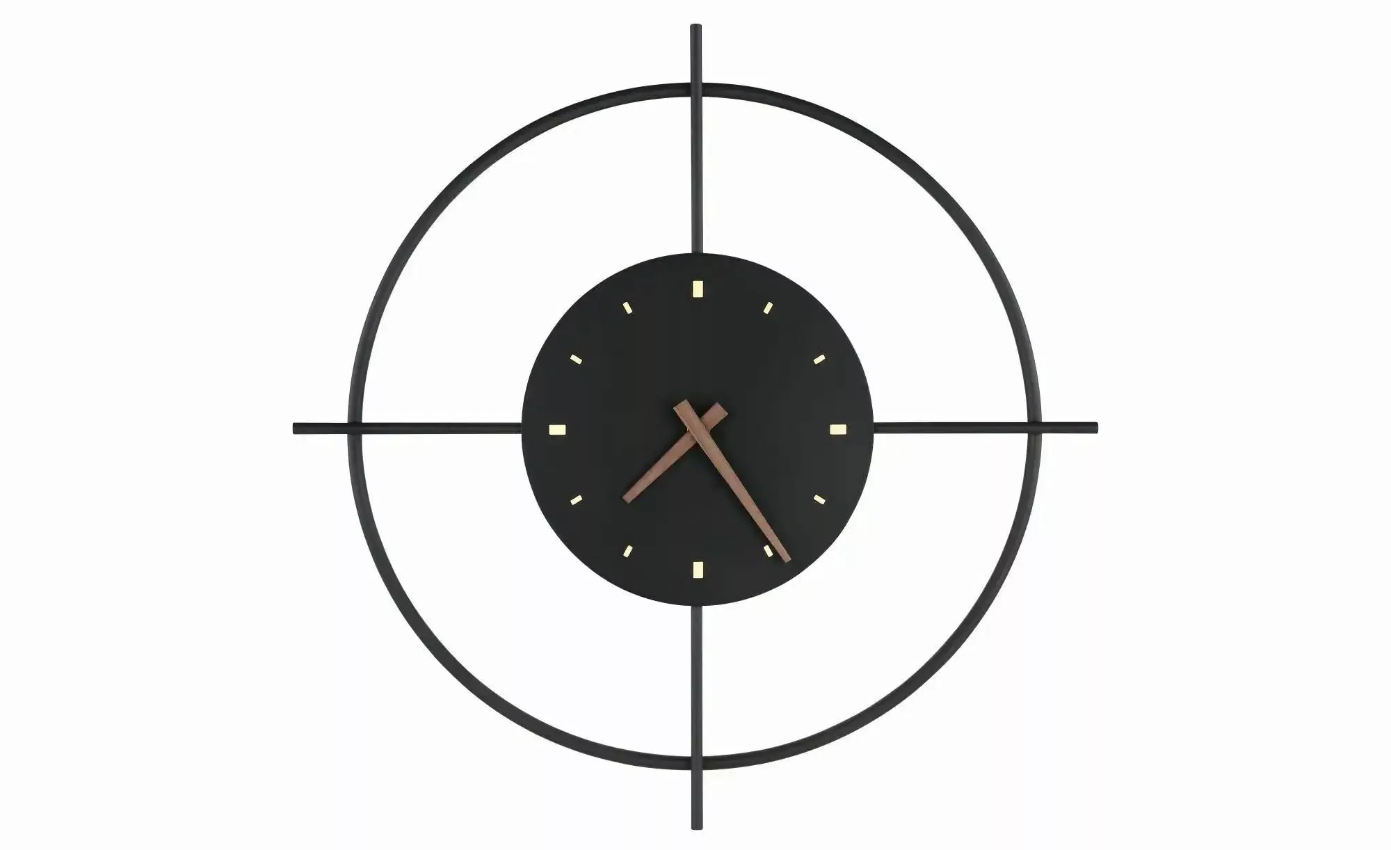Globo Lighting Wanduhr beleuchtet   ¦ schwarz ¦ Maße (cm): B: 50 H: 5,5 T: günstig online kaufen