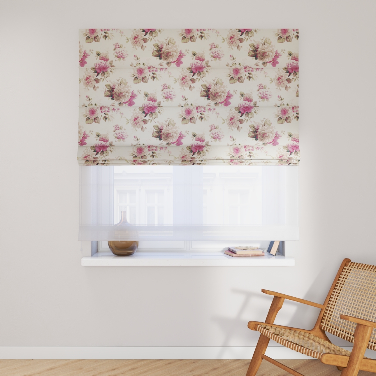 Dekoria Doppelraffrollo Duo, beige- rosa, 120 x 150 cm günstig online kaufen