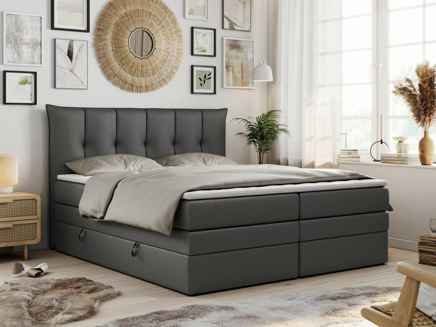 MKS MÖBEL Boxspringbett PREMIUM 10 KING, Doppelmatratze, Polsterbett mit Be günstig online kaufen