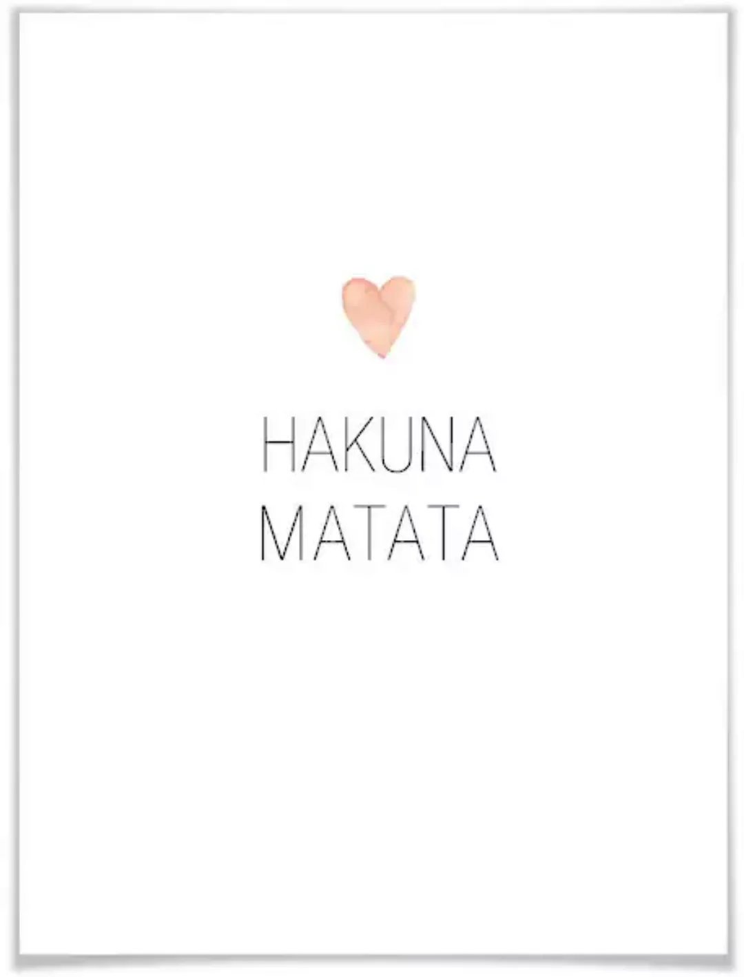 Wall-Art Poster "Herz Schriftzug Hakuna Matata", Schriftzug, (1 St.), Poste günstig online kaufen