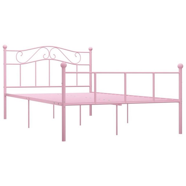 vidaXL Bettgestell Bettgestell Rosa Metall 140200 cm Bett Bettrahmen Bettge günstig online kaufen