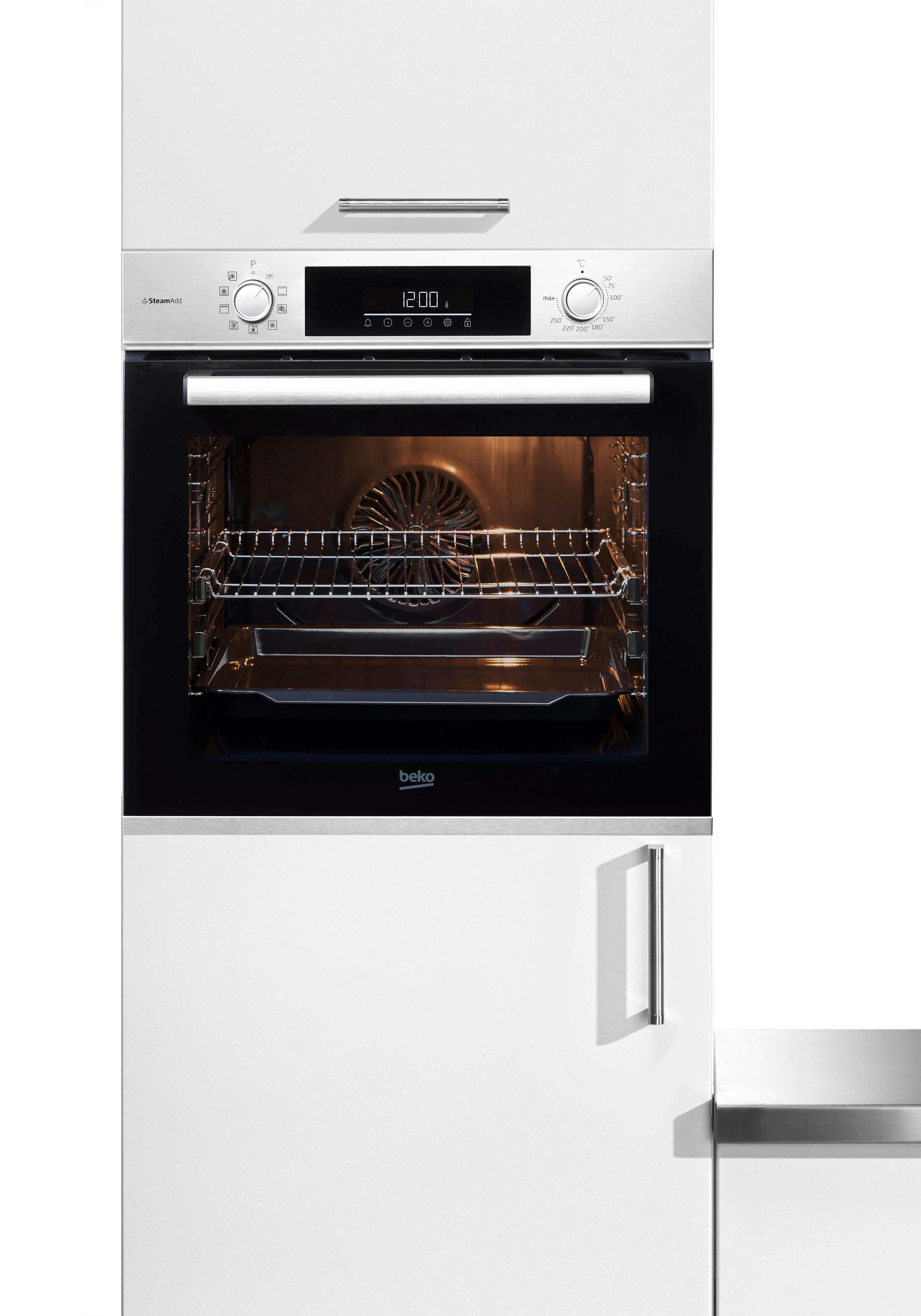 BEKO Einbaubackofen »BBIS12301XE«, mit 2-fach-Teleskopauszug, SteamShine, S günstig online kaufen