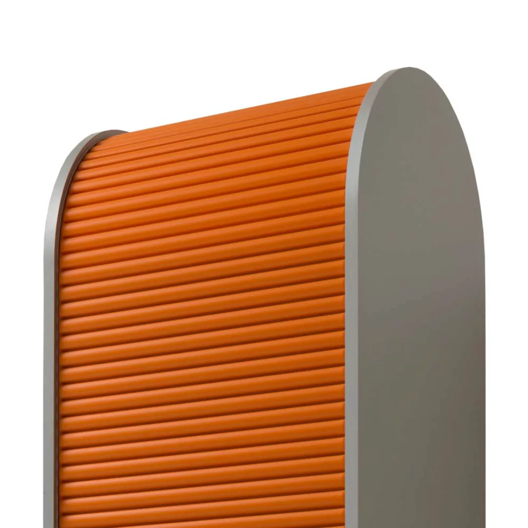Büroschrank mit Rollo Orange Silberr günstig online kaufen
