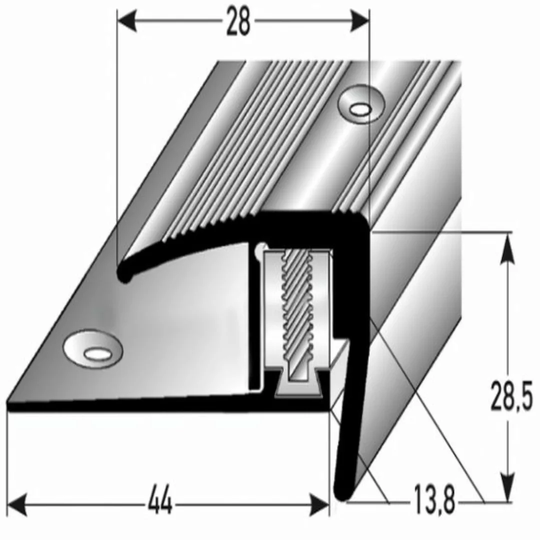 Treppenkante für Laminat / Parkett Winkelprofil "Altona", Höhe 7 x15,5 mm, günstig online kaufen