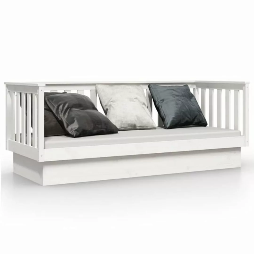 vidaXL Bettgestell Gästebett Tagesbett Weiß 75x190 cm Massivholz Kiefer Bet günstig online kaufen