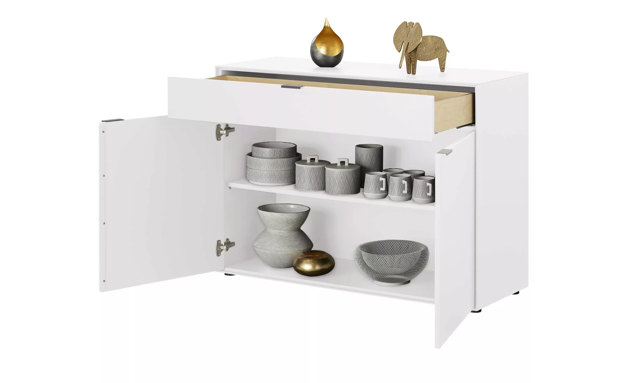 Jette Home Sideboard  Como ¦ weiß ¦ Maße (cm): B: 122 H: 88 T: 46 Kommoden günstig online kaufen