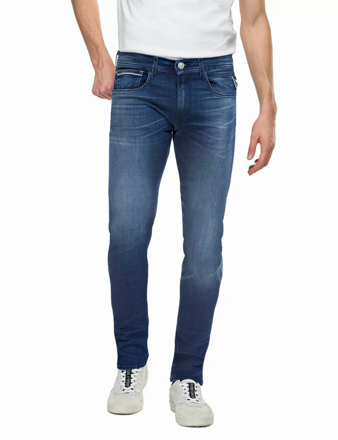 Replay Herren Jeans GROVER Straight Fit - Slim Leg - Blau - Dark Blue Denim günstig online kaufen