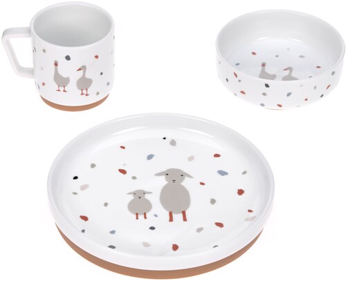 LÄSSIG Kindergeschirr-Set »Tiny Farmer, Sheep/Goose«, (Set, 3 tlg.), rutsch günstig online kaufen