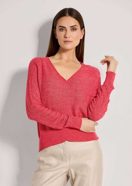 MADELEINE Strickpullover V-Pullover mit Pointelle-Muster günstig online kaufen