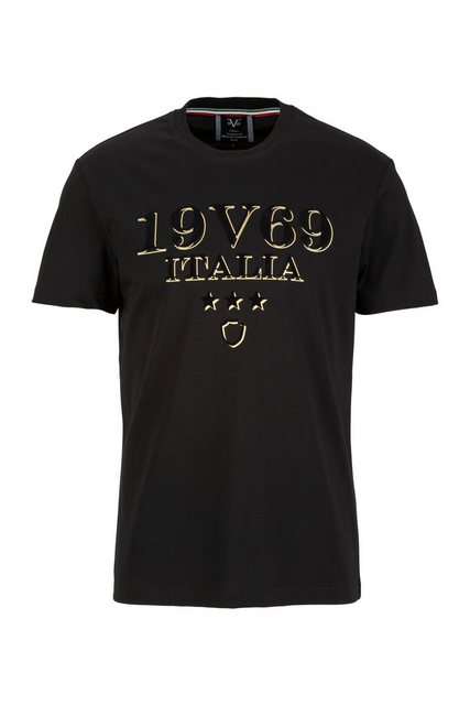 19V69 ITALIA T-Shirt RAFAEL GOLD Premium Herren Rundhalsshirt in Schwarz mi günstig online kaufen