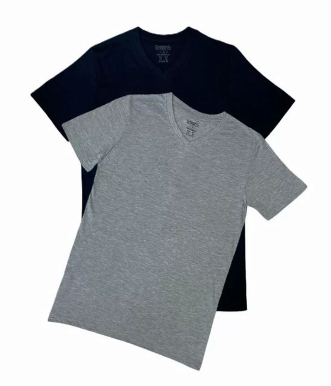 Toker Collection® T-Shirt Herren T-Shirt Basic V- Ausschnitt 2er Pack (Pack günstig online kaufen