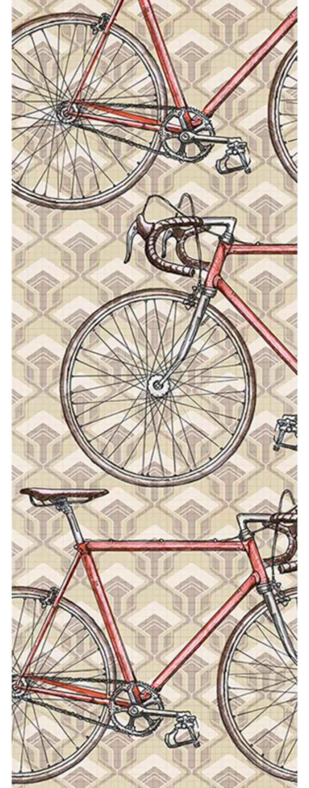 Architects Paper Fototapete »Retro Racing«, Grafik Tapete Fahrrad Fototapet günstig online kaufen