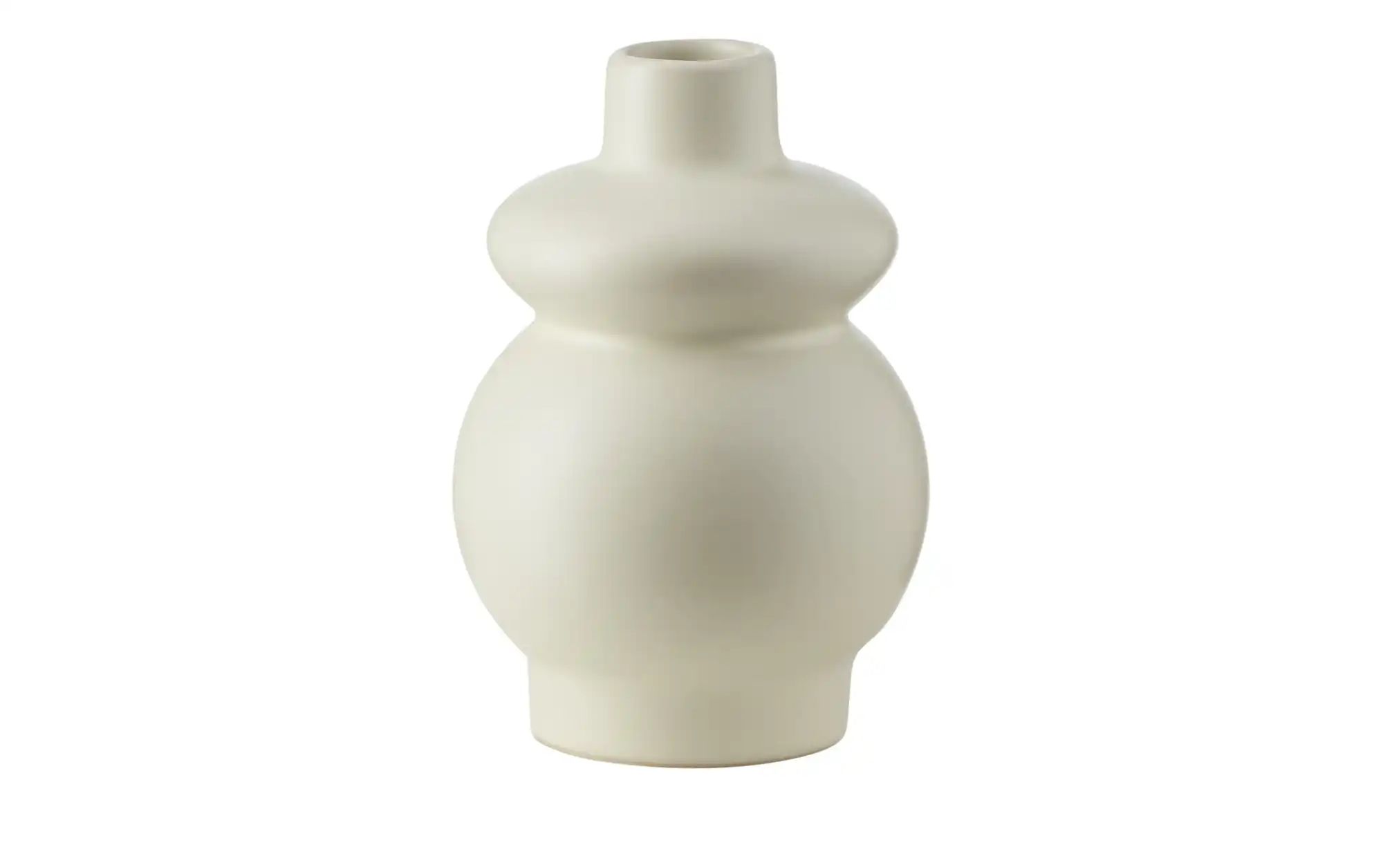 HOME STORY Vase   ¦ creme ¦ Steingut ¦ Maße (cm): B: 8 H: 12 Accessoires > günstig online kaufen