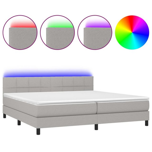 vidaXL Boxspringbett Bett Boxspringbett komplett mit Matratze & LED Stoff ( günstig online kaufen