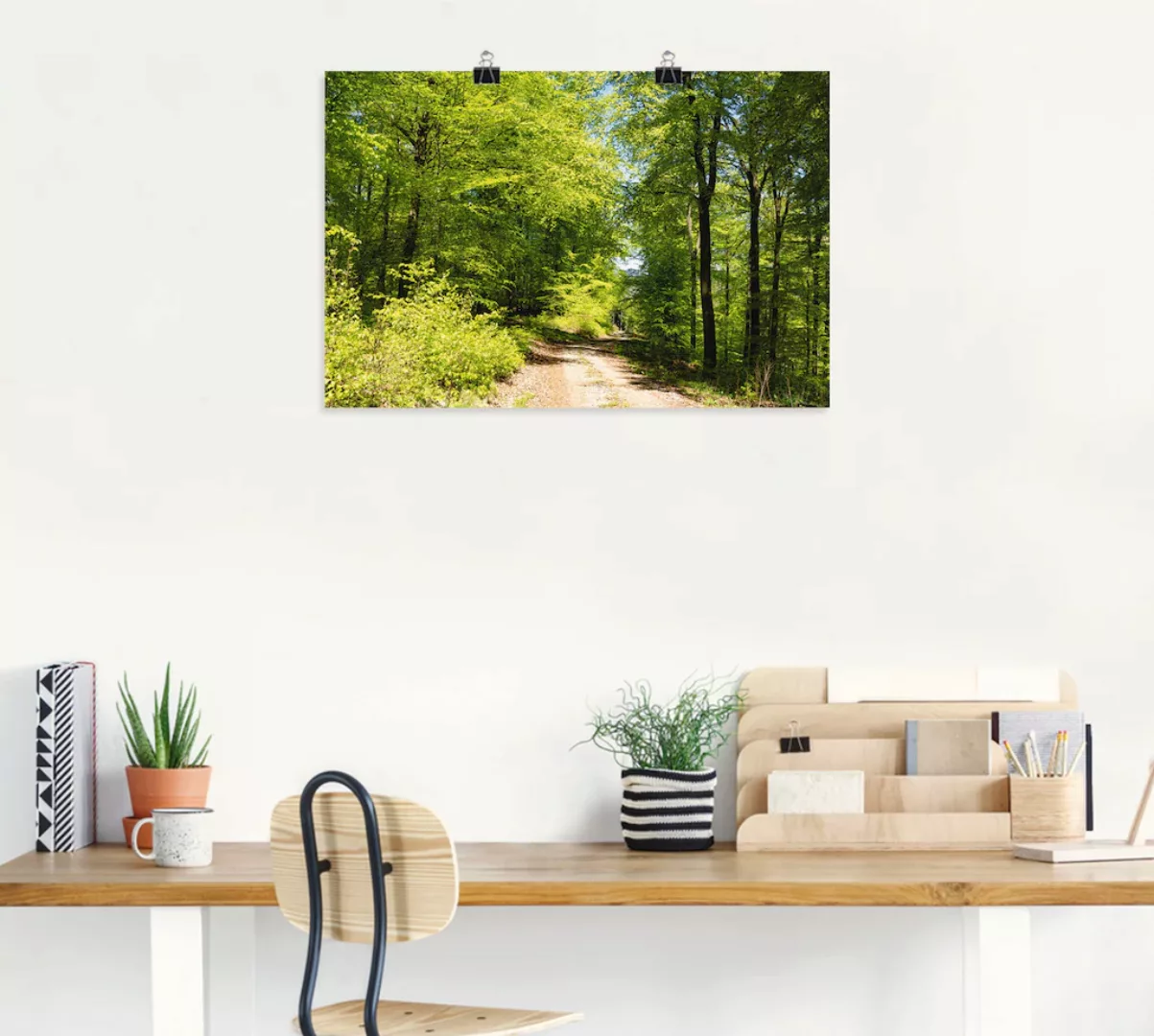 Artland Wandbild "Blauer Himmel über dem Wald im Mai", Wald, (1 St.), als L günstig online kaufen