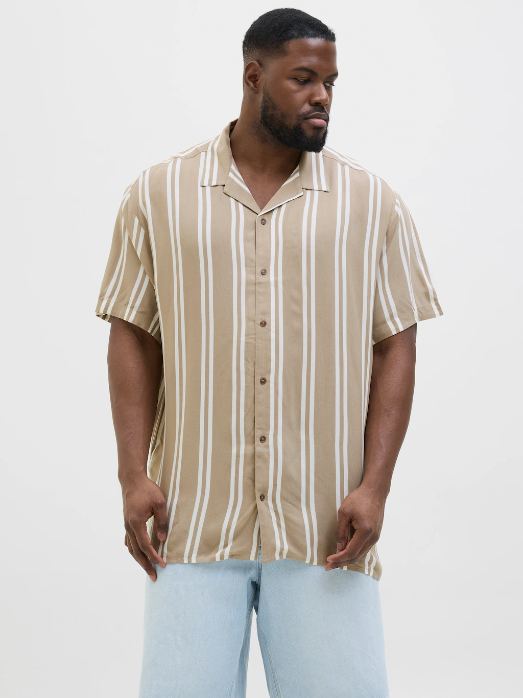 Jack & Jones PlusSize Kurzarmhemd "JJEJEFF STRIPE RESORT SHIRT SS SN PLS" günstig online kaufen