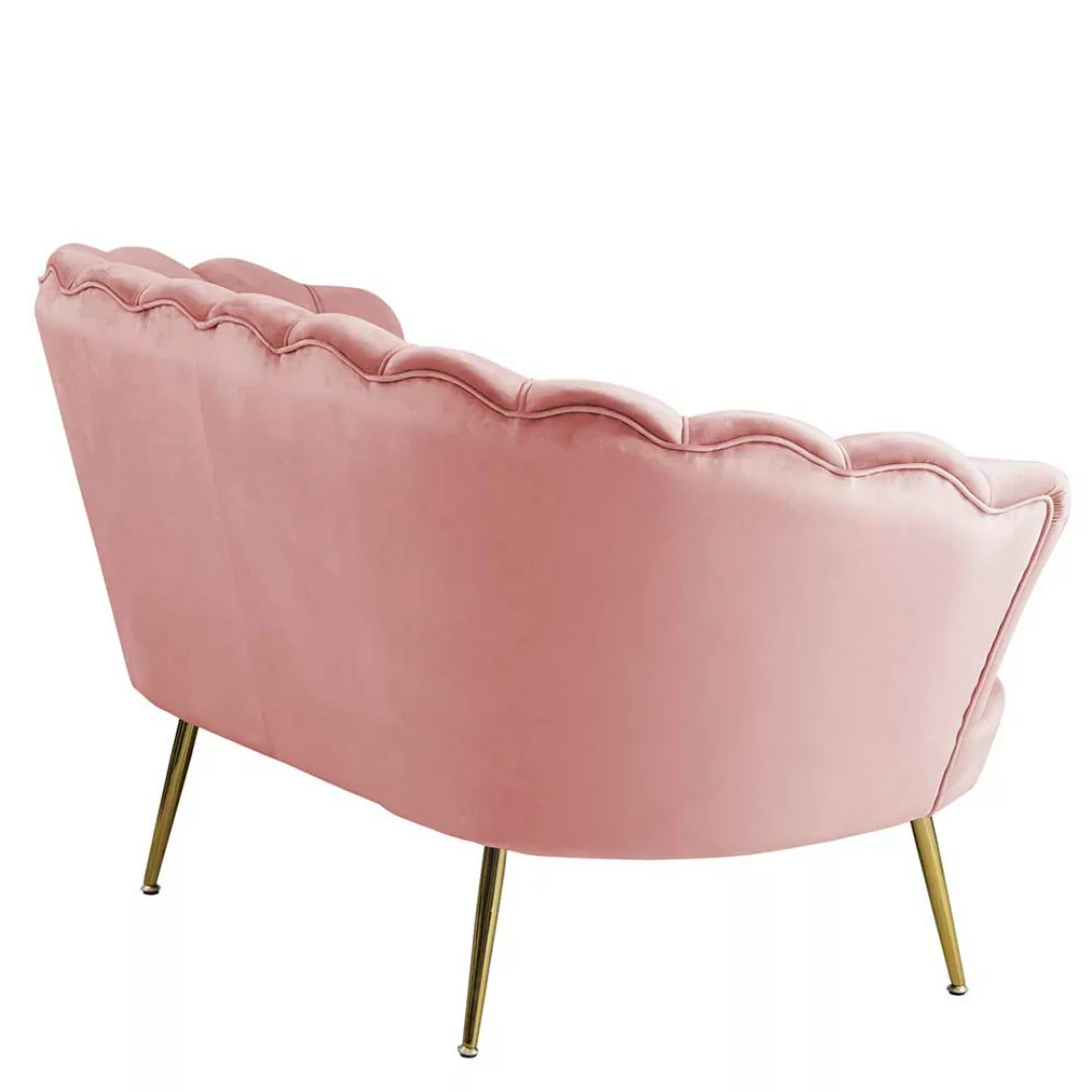 Design Sofa in Rosa Samt muschelförmig günstig online kaufen