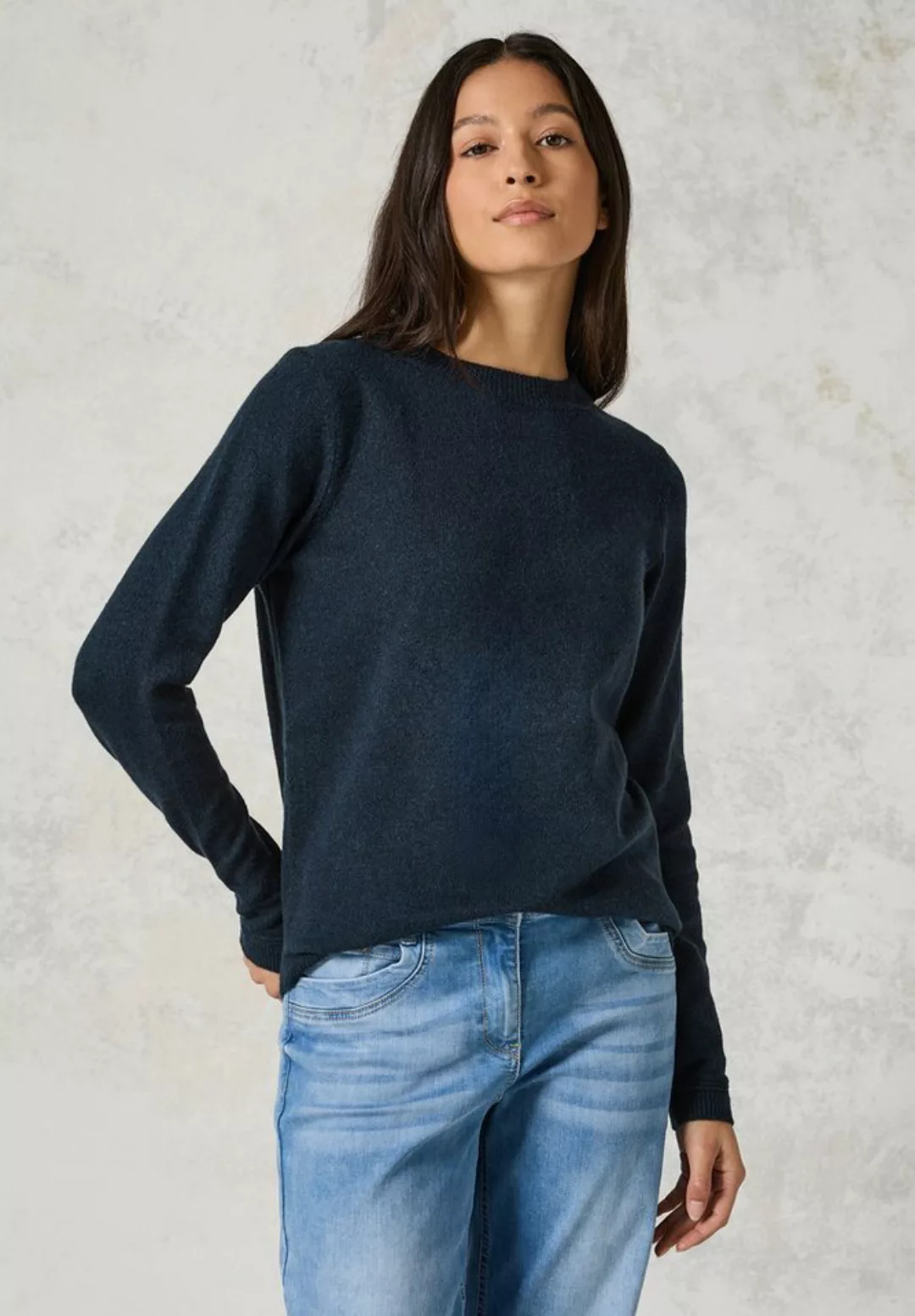 Cecil Strickpullover mit Stehkragen und Struktur-Muster günstig online kaufen