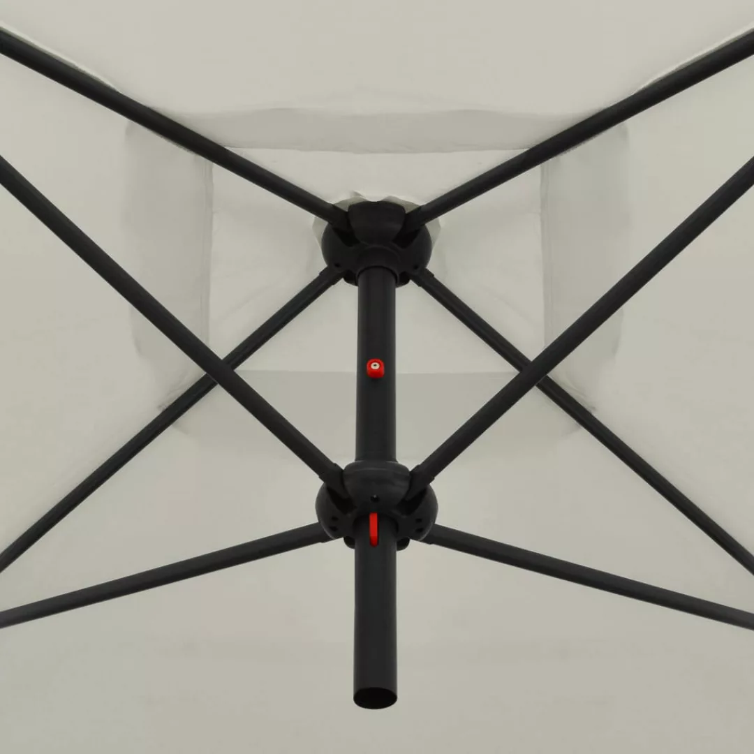 Doppelsonnenschirm Mit Stahlmast 250ã250 Cm Sandweiß günstig online kaufen