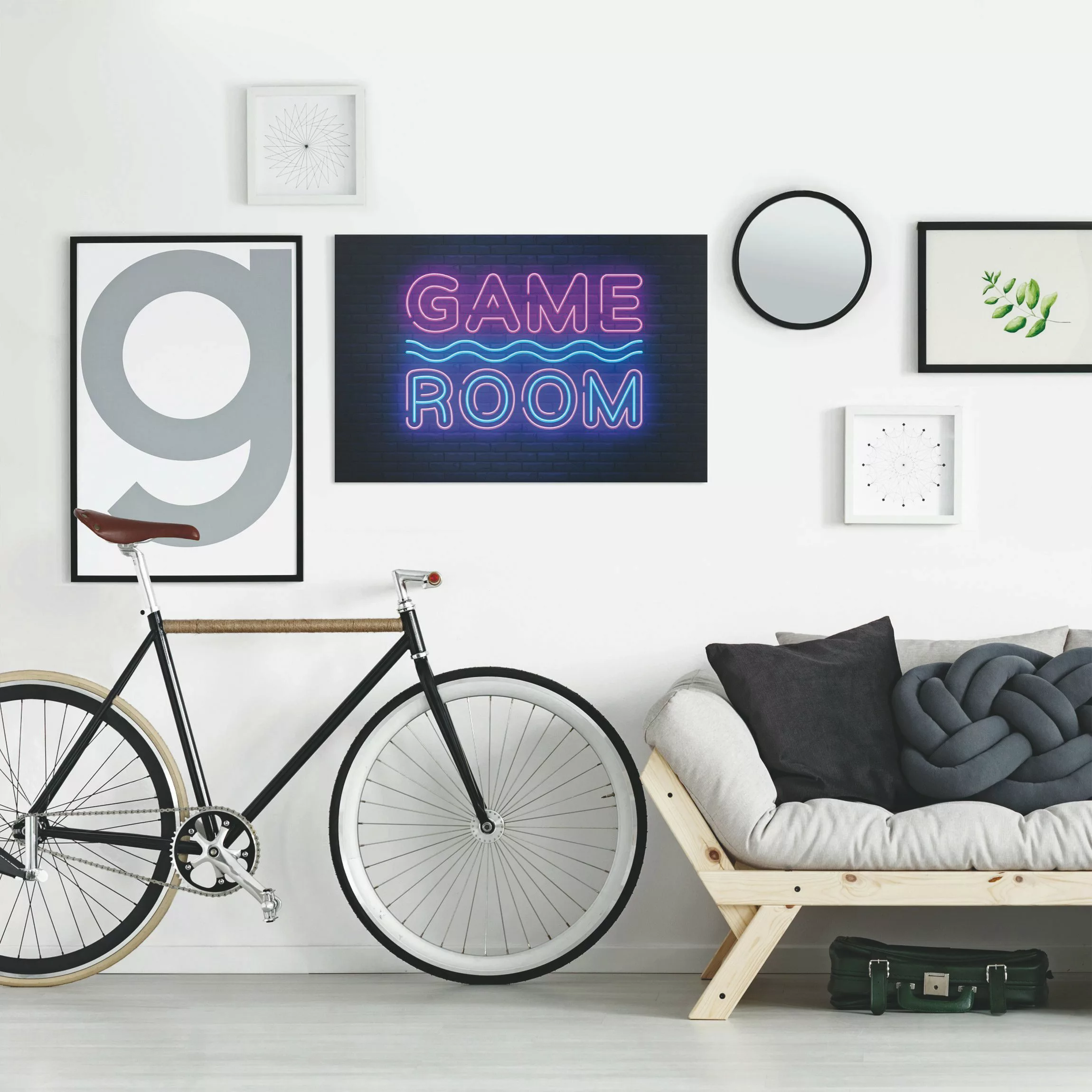 Leinwandbild Neon Schrift Game Room günstig online kaufen