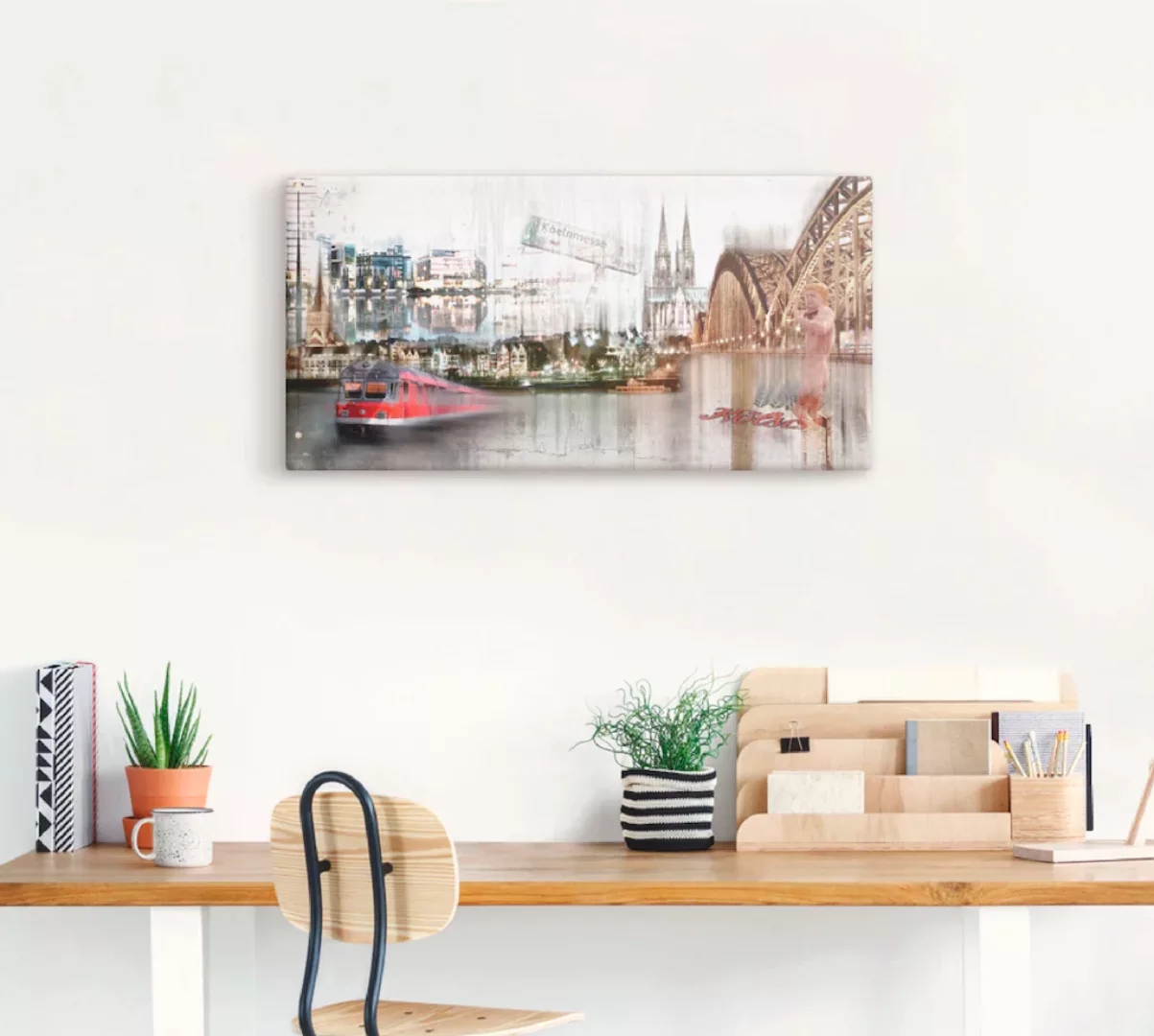 Artland Wandbild "Köln Skyline Collage I", Deutschland, (1 St.), als Leinwa günstig online kaufen