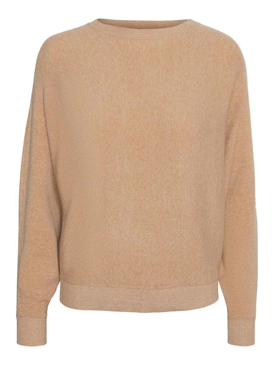 NOISY MAY Rundhalsausschnitt Strickpullover Damen Beige günstig online kaufen