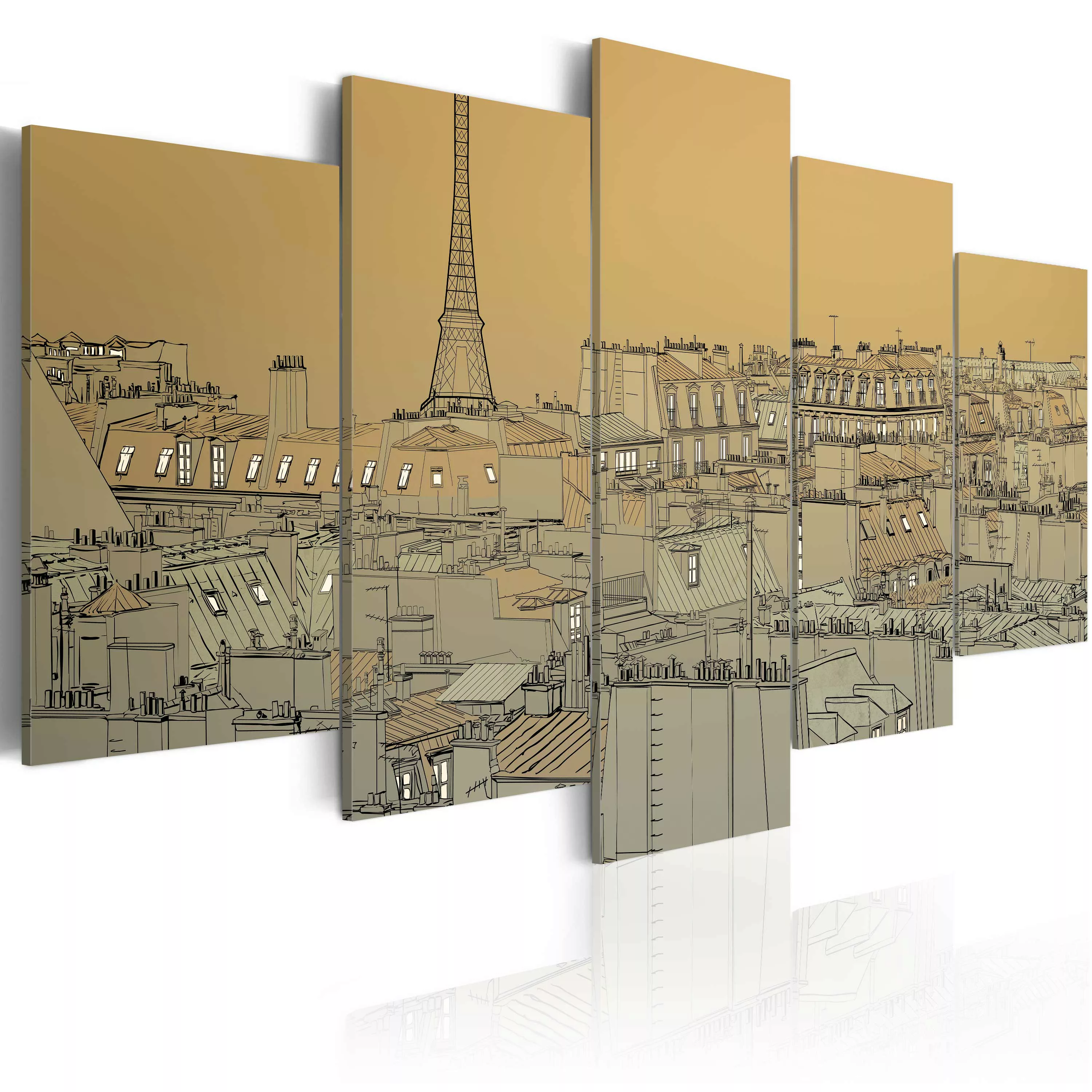 Wandbild - Ãâber Den Dächern Von Paris (vintage) günstig online kaufen